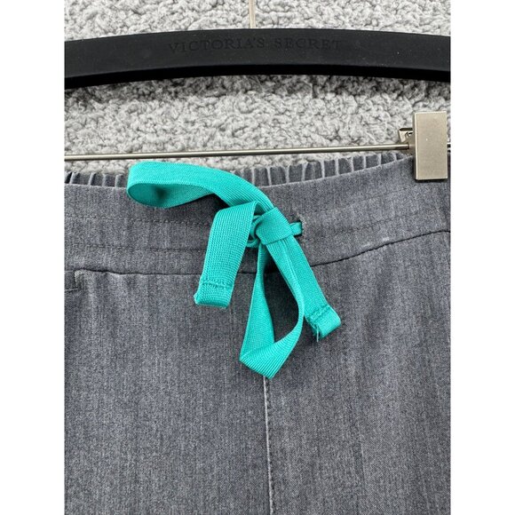 FIGS Scrub Pants Gray Teal Drawstring & Cargo Pockets Size Small - Picture 6 of 11